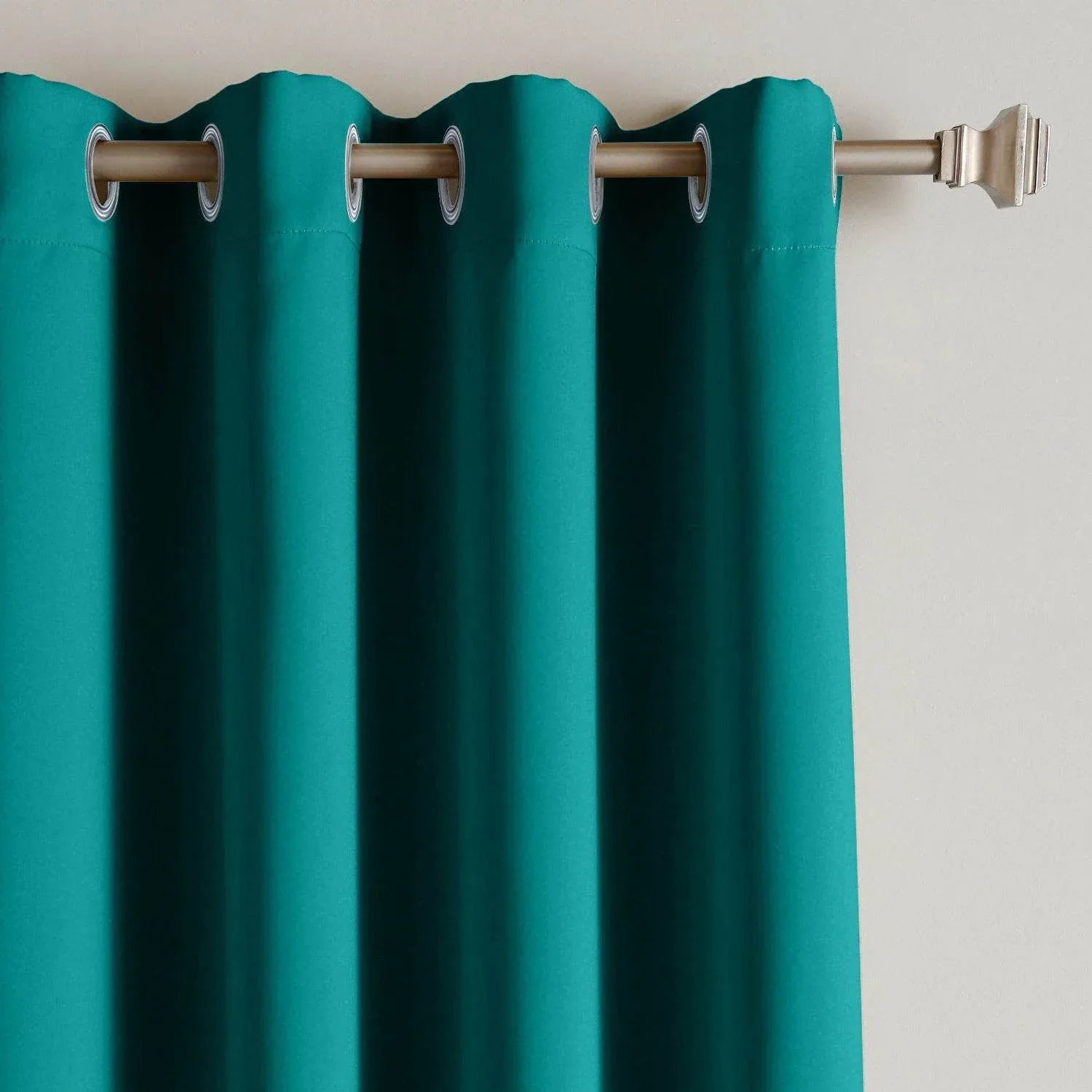 Rose Extra Wide Outdoor Curtains Waterproof Thermal Insulated Blackout Top Grommet - Cololeaf -- Turquoise