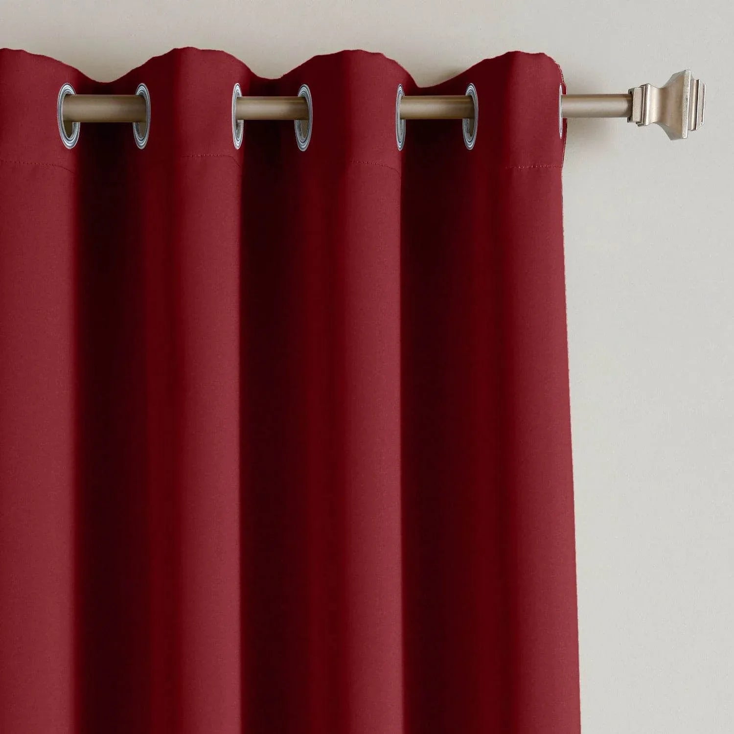 Rose Extra Wide Outdoor Curtains Waterproof Thermal Insulated Blackout Top Grommet - Cololeaf -- Red
