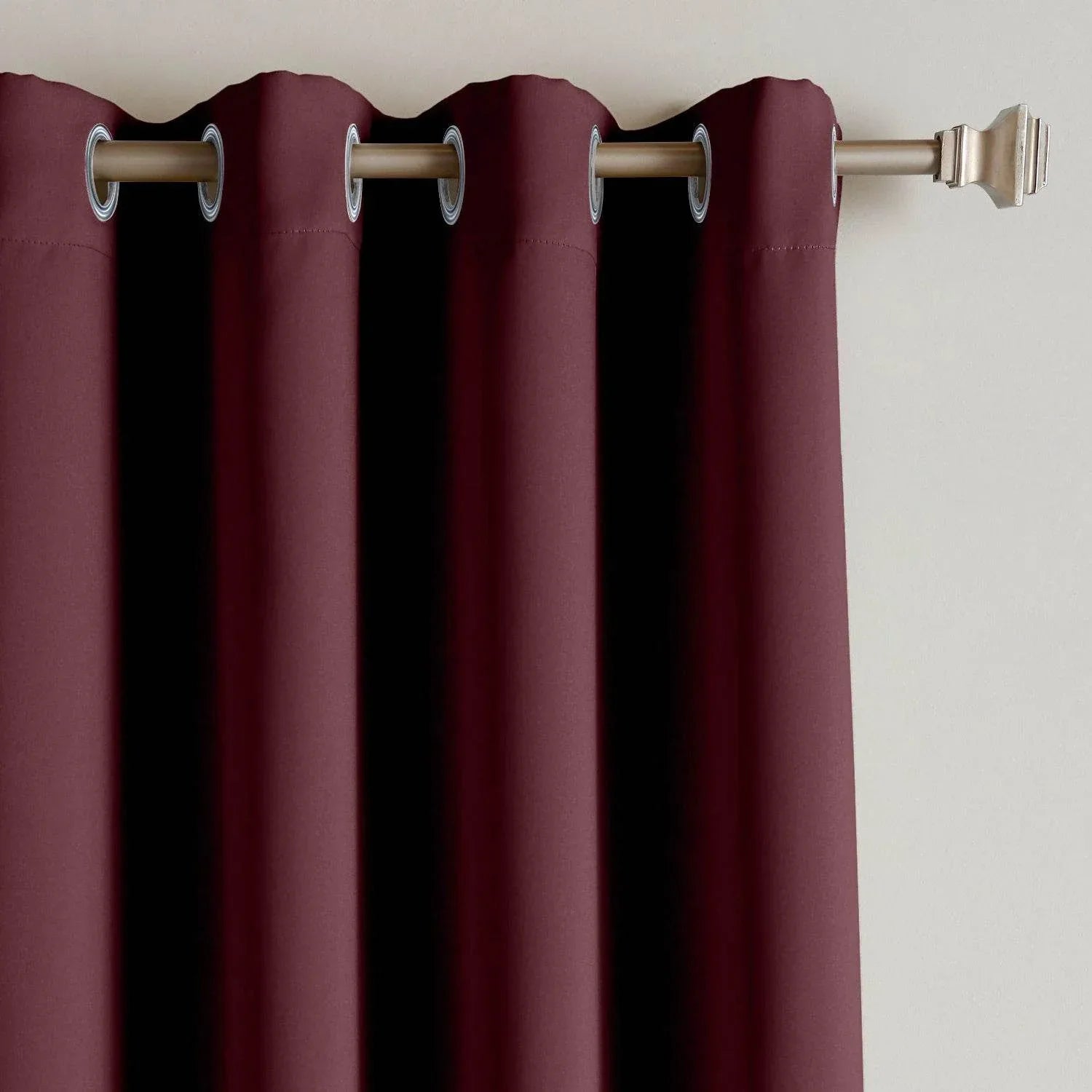 Rose Extra Wide Outdoor Curtains Waterproof Thermal Insulated Blackout Top Grommet - Cololeaf -- Burgundy