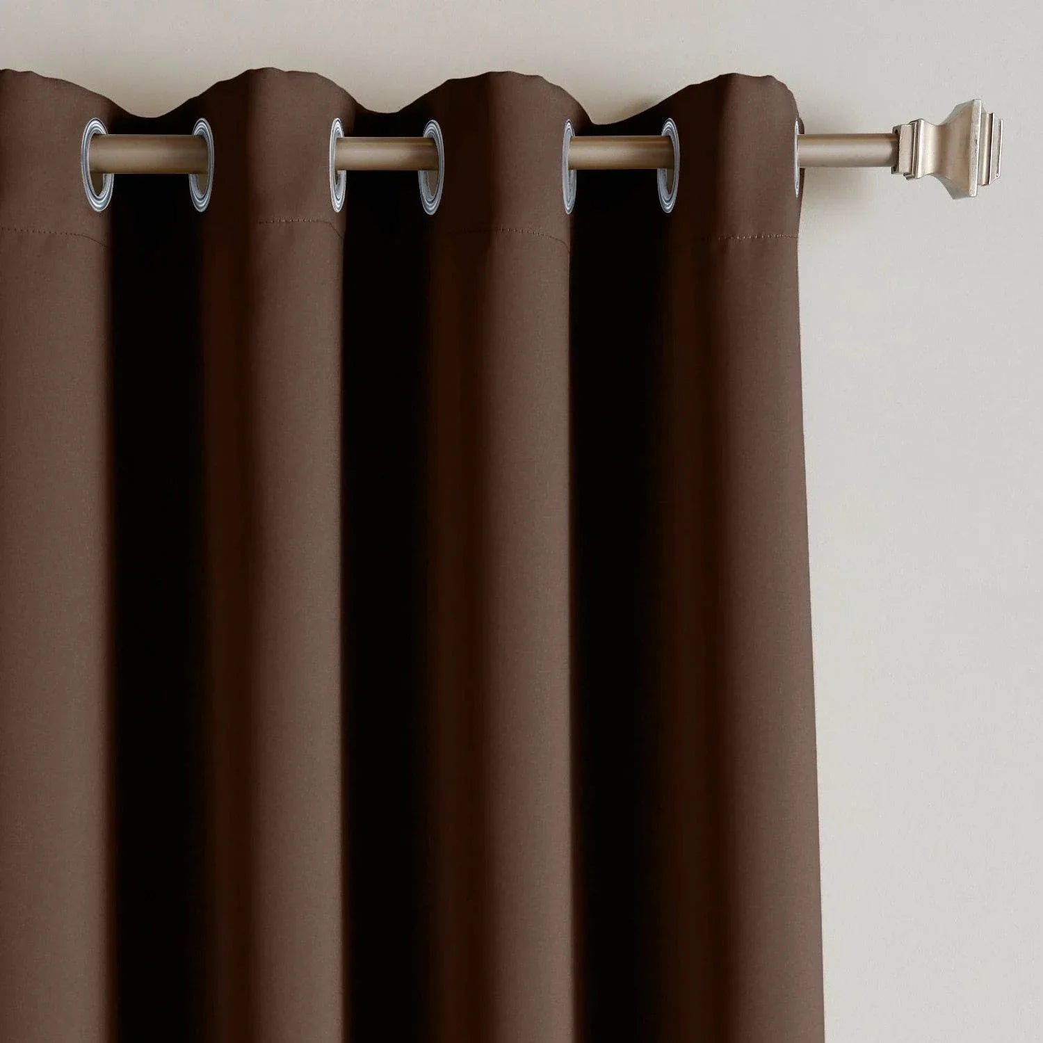Rose Extra Wide Outdoor Curtains Waterproof Thermal Insulated Blackout Top Grommet - Cololeaf -- Brown