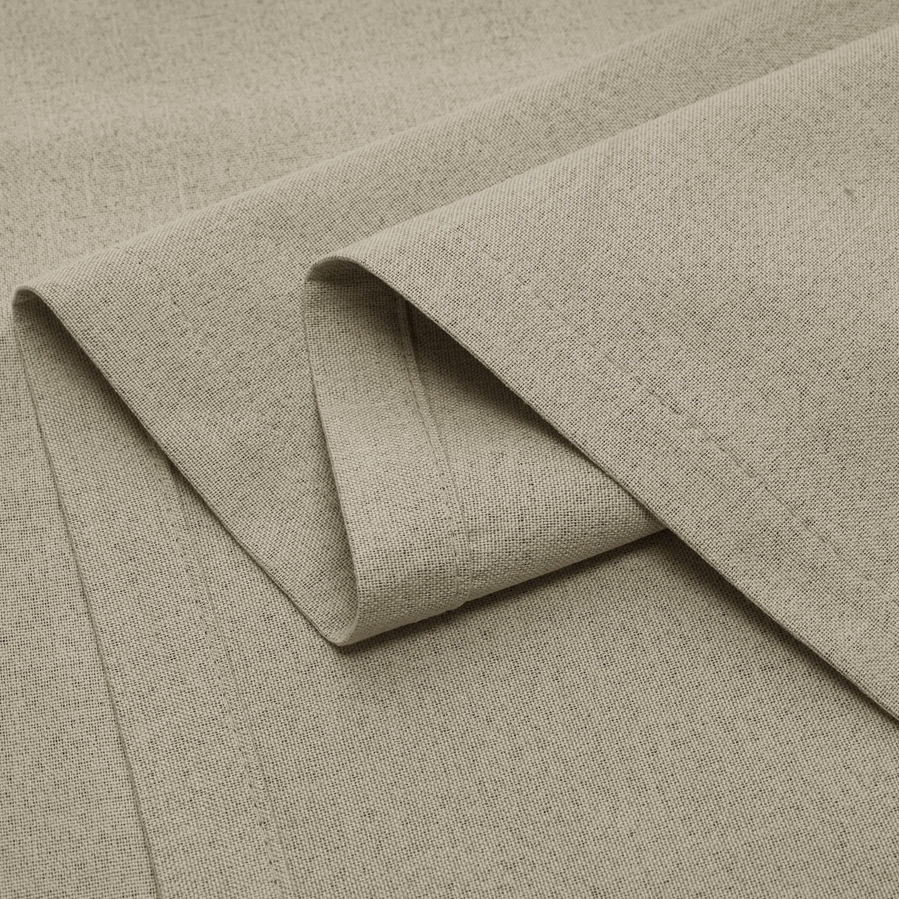 OY66 Ultra-Soft Blackout Double-Sided Lightweight Linen Curtain Grommet - Cololeaf -- #1 Greyish Beige