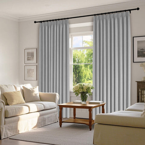1041 100% Blackout Soft Chenille Linen Blend Curtain Pinch Pleat 1 Panel