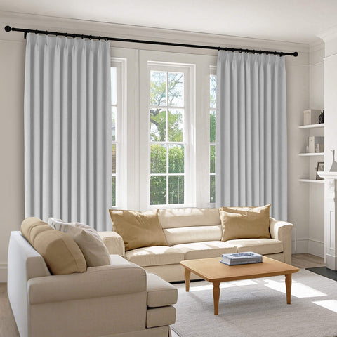 1041 100% Blackout Soft Chenille Linen Blend Curtain Pinch Pleat 1 Panel