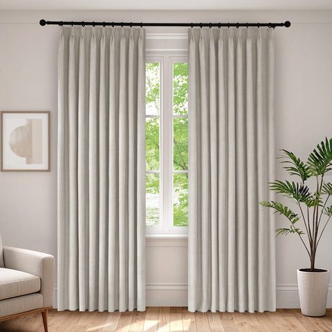 1041 100% Blackout Soft Chenille Linen Blend Curtain Pinch Pleat 1 Panel