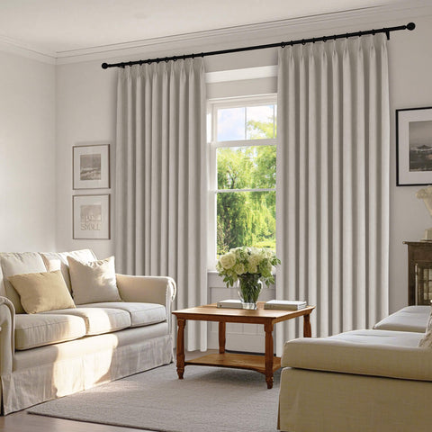 1041 100% Blackout Soft Chenille Linen Blend Curtain Pinch Pleat 1 Panel