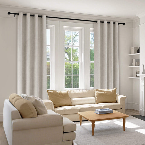 1041 100% Blackout Soft Chenille Linen Blend Curtain Grommet & 4 IN 1 (1 Panel)