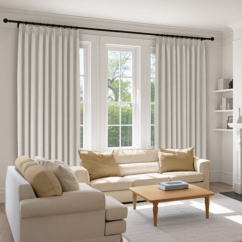 1041 100% Blackout Soft Chenille Linen Blend Curtain Pinch Pleat 1 Panel