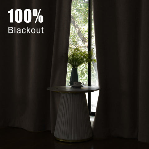 1041 100% Blackout Soft Chenille Linen Blend Curtain Pinch Pleat 1 Panel