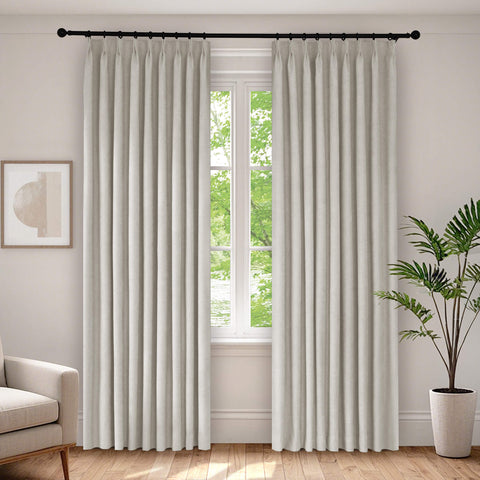 1041 100% Blackout Soft Chenille Linen Blend Curtain Pinch Pleat 1 Panel
