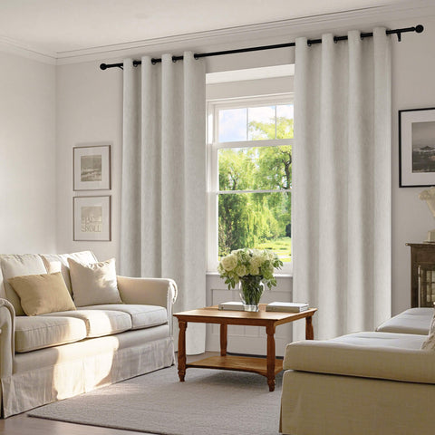 1041 100% Blackout Soft Chenille Linen Blend Curtain Grommet & 4 IN 1 (1 Panel)