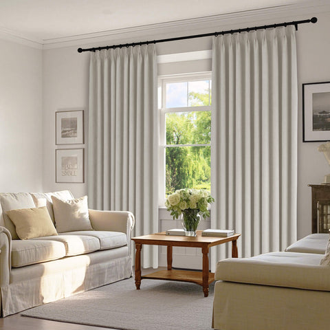 1041 100% Blackout Soft Chenille Linen Blend Curtain Pinch Pleat 1 Panel