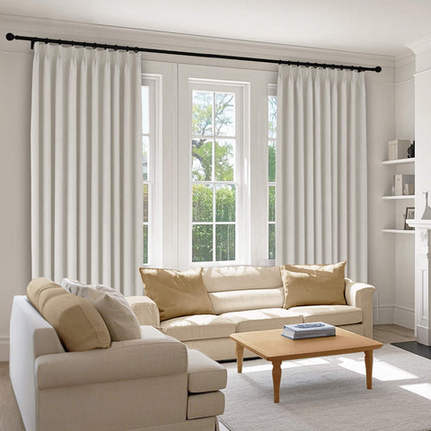 1041 100% Blackout Soft Chenille Linen Blend Curtain Pinch Pleat 1 Panel