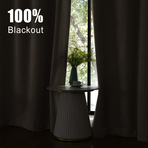 1041 100% Blackout Soft Chenille Linen Blend Curtain Pinch Pleat 1 Panel