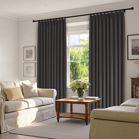 1041 100% Blackout Soft Chenille Linen Blend Curtain Pinch Pleat 1 Panel