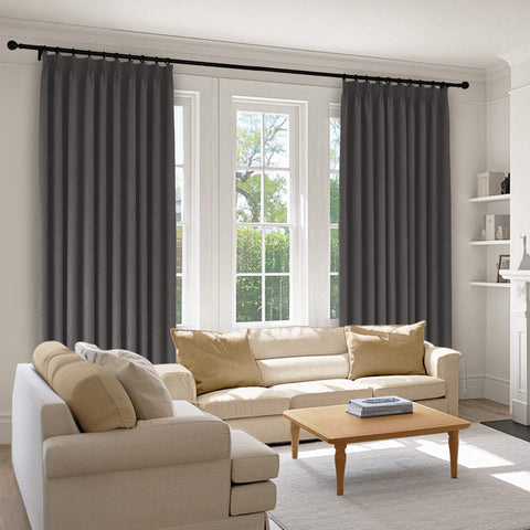 1041 100% Blackout Soft Chenille Linen Blend Curtain Pinch Pleat 1 Panel