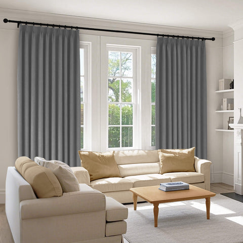 1041 100% Blackout Soft Chenille Linen Blend Curtain Pinch Pleat 1 Panel