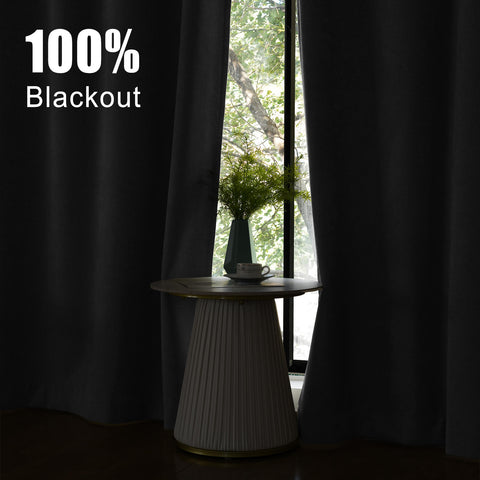 1041 100% Blackout Soft Chenille Linen Blend Curtain Pinch Pleat 1 Panel