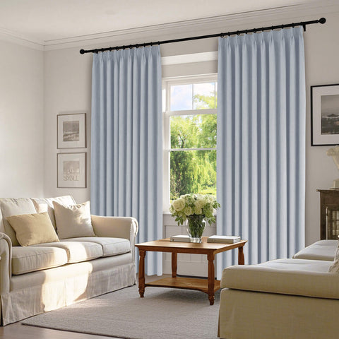 1041 100% Blackout Soft Chenille Linen Blend Curtain Pinch Pleat 1 Panel