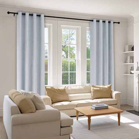 1041 100% Blackout Soft Chenille Linen Blend Curtain Grommet & 4 IN 1 (1 Panel)