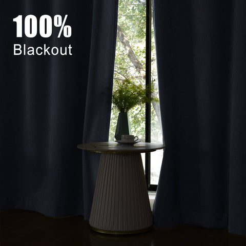 1041 100% Blackout Soft Chenille Linen Blend Curtain Pinch Pleat 1 Panel
