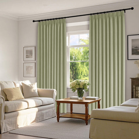 1041 100% Blackout Soft Chenille Linen Blend Curtain Pinch Pleat 1 Panel