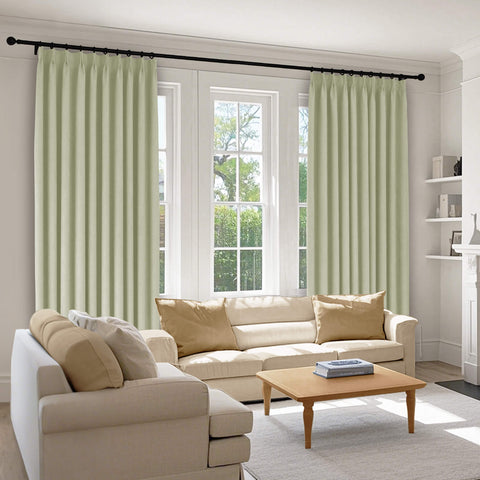 1041 100% Blackout Soft Chenille Linen Blend Curtain Pinch Pleat 1 Panel