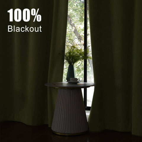 1041 100% Blackout Soft Chenille Linen Blend Curtain Pinch Pleat 1 Panel