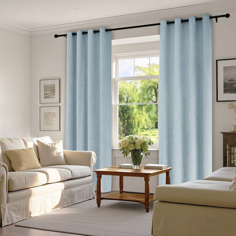 1041 100% Blackout Soft Chenille Linen Blend Curtain Grommet & 4 IN 1 (1 Panel)
