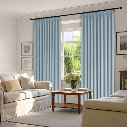 1041 100% Blackout Soft Chenille Linen Blend Curtain Pinch Pleat 1 Panel
