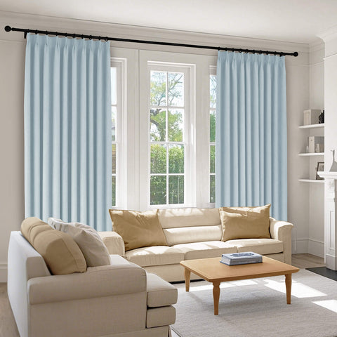 1041 100% Blackout Soft Chenille Linen Blend Curtain Pinch Pleat 1 Panel