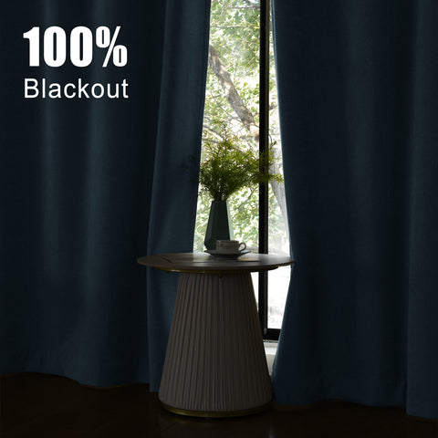 1041 100% Blackout Soft Chenille Linen Blend Curtain Pinch Pleat 1 Panel