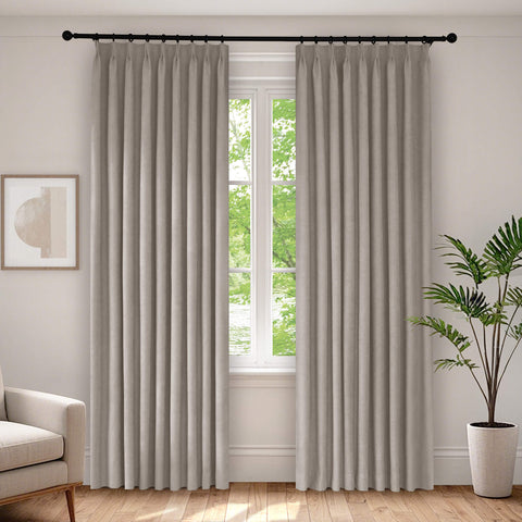 1041 100% Blackout Soft Chenille Linen Blend Curtain Pinch Pleat 1 Panel