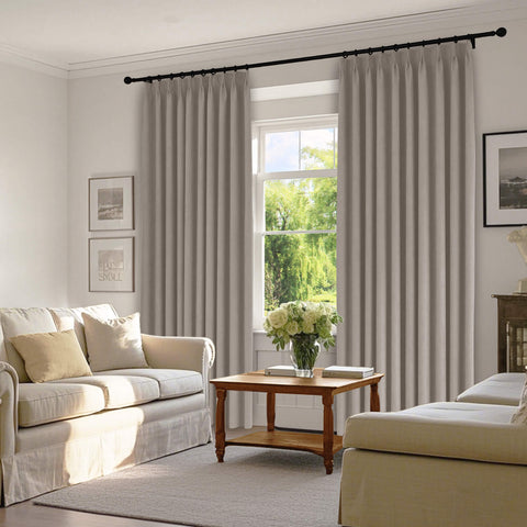 1041 100% Blackout Soft Chenille Linen Blend Curtain Pinch Pleat 1 Panel