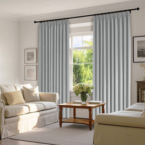 1041 100% Blackout Soft Chenille Linen Blend Curtain Pinch Pleat 1 Panel