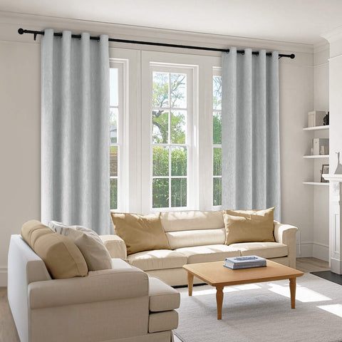 1041 100% Blackout Soft Chenille Linen Blend Curtain Grommet & 4 IN 1 (1 Panel)