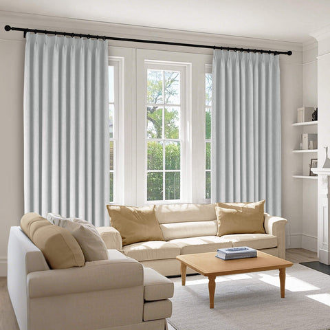 1041 100% Blackout Soft Chenille Linen Blend Curtain Pinch Pleat 1 Panel