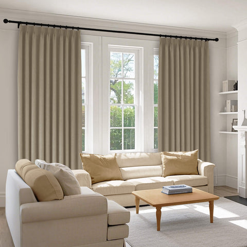 1041 100% Blackout Soft Chenille Linen Blend Curtain Pinch Pleat 1 Panel