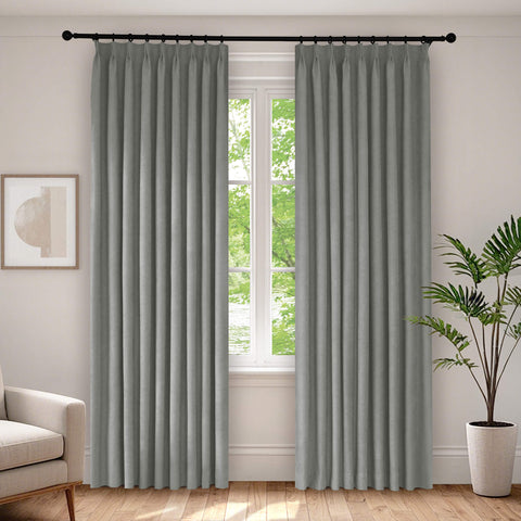 1041 100% Blackout Soft Chenille Linen Blend Curtain Pinch Pleat 1 Panel