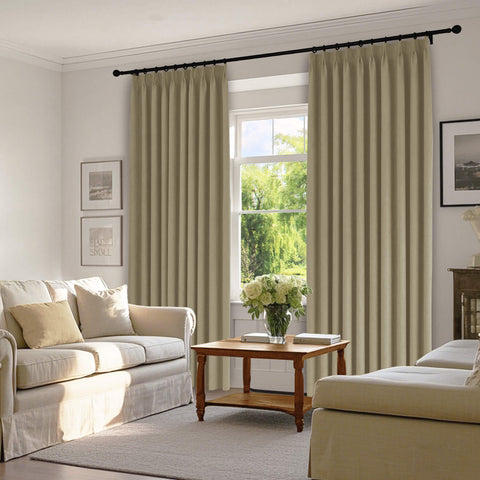 1041 100% Blackout Soft Chenille Linen Blend Curtain Pinch Pleat 1 Panel