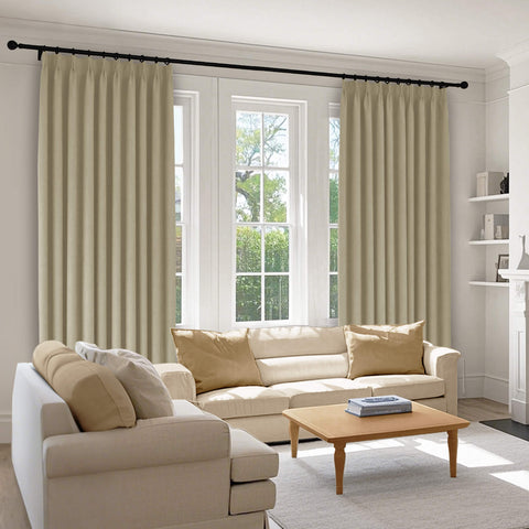 1041 100% Blackout Soft Chenille Linen Blend Curtain Pinch Pleat 1 Panel