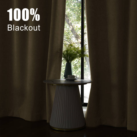 1041 100% Blackout Soft Chenille Linen Blend Curtain Pinch Pleat 1 Panel
