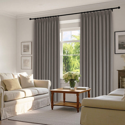 1041 100% Blackout Soft Chenille Linen Blend Curtain Pinch Pleat 1 Panel