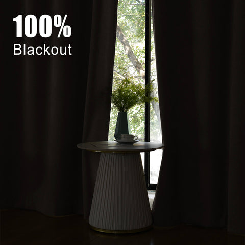 1041 100% Blackout Soft Chenille Linen Blend Curtain Pinch Pleat 1 Panel
