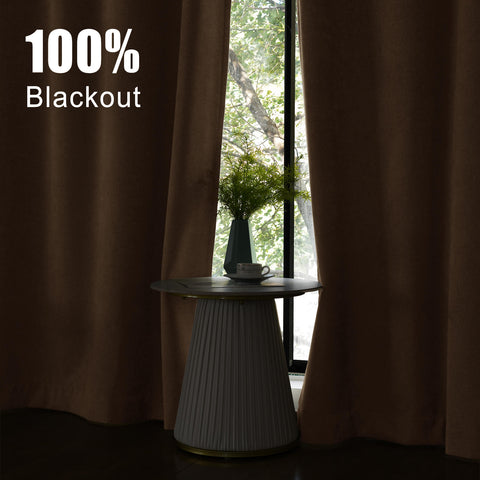 1041 100% Blackout Soft Chenille Linen Blend Curtain Pinch Pleat 1 Panel