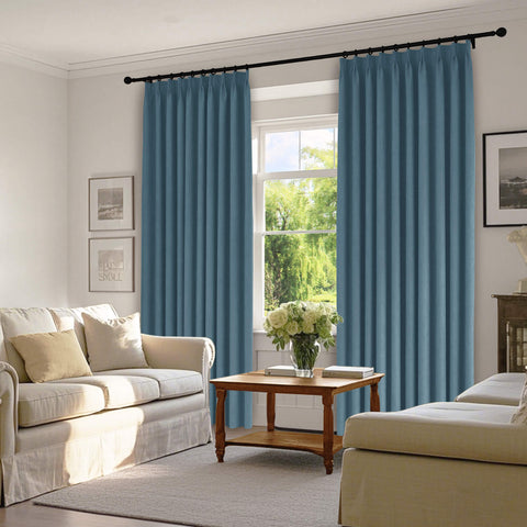 1041 100% Blackout Soft Chenille Linen Blend Curtain Pinch Pleat 1 Panel