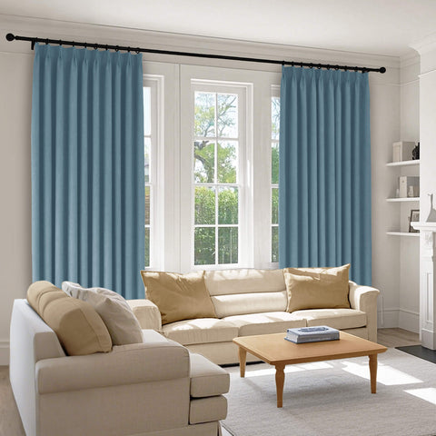 1041 100% Blackout Soft Chenille Linen Blend Curtain Pinch Pleat 1 Panel