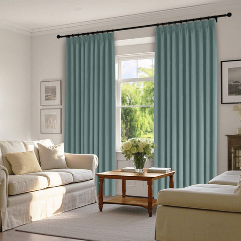 1041 100% Blackout Soft Chenille Linen Blend Curtain Pinch Pleat 1 Panel