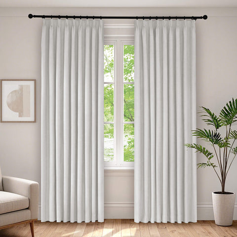 1041 100% Blackout Soft Chenille Linen Blend Curtain Pinch Pleat 1 Panel