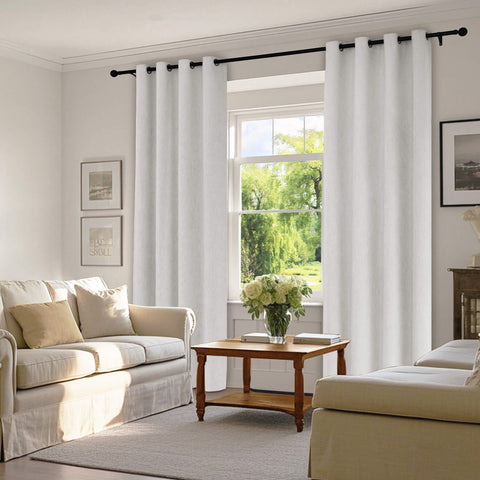 1041 100% Blackout Soft Chenille Linen Blend Curtain Grommet & 4 IN 1 (1 Panel)