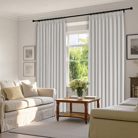 1041 100% Blackout Soft Chenille Linen Blend Curtain Pinch Pleat 1 Panel